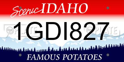1GDI827 Idaho License Plate