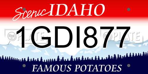 1GDI877 Idaho License Plate