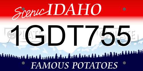 1GDT755 Idaho License Plate