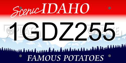 1GDZ255 Idaho License Plate