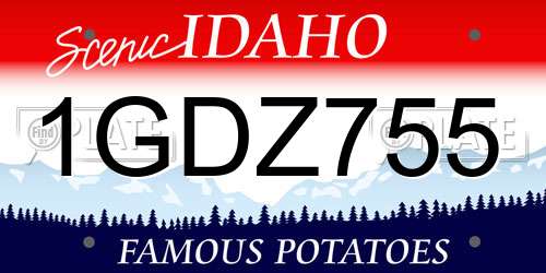 1GDZ755 Idaho License Plate