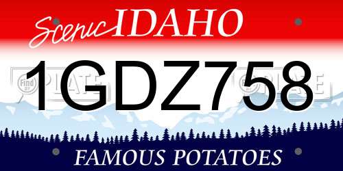 1GDZ758 Idaho License Plate