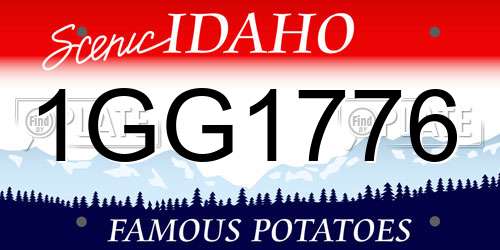 1GG1776 Idaho License Plate