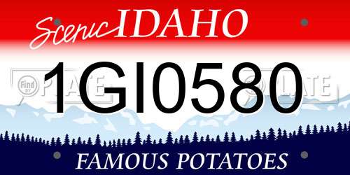 1GI0580 Idaho License Plate