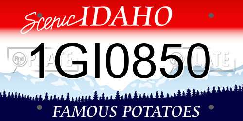 1GI0850 Idaho License Plate