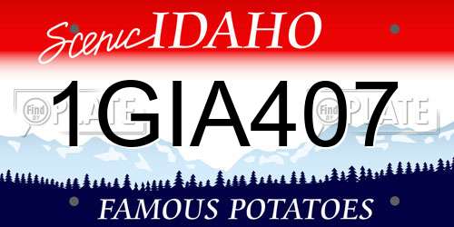 1GIA407 Idaho License Plate