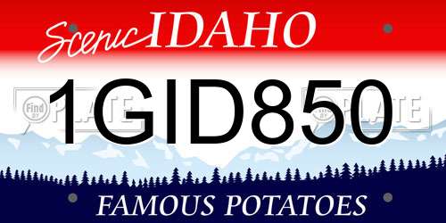 1GID850 Idaho License Plate