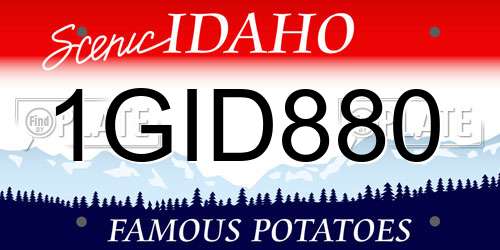 1GID880 Idaho License Plate