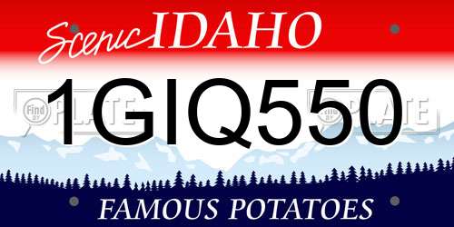 1GIQ550 Idaho License Plate