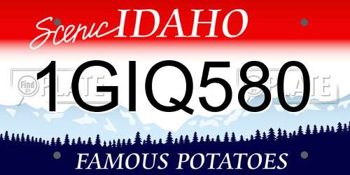 1GIQ580 Idaho License Plate