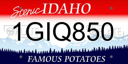 1GIQ850 Idaho License Plate