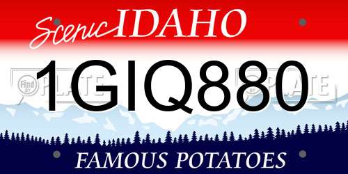 1GIQ880 Idaho License Plate