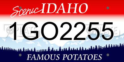 1GO2255 Idaho License Plate