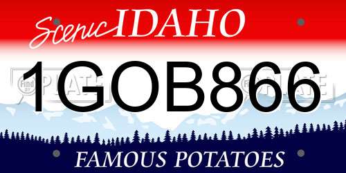 1GOB866 Idaho License Plate