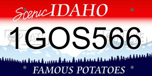1GOS566 Idaho License Plate