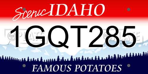 1GQT285 Idaho License Plate