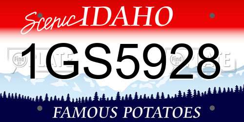1GS5928 Idaho License Plate