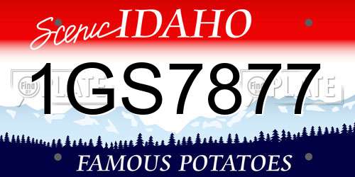 1GS7877 Idaho License Plate