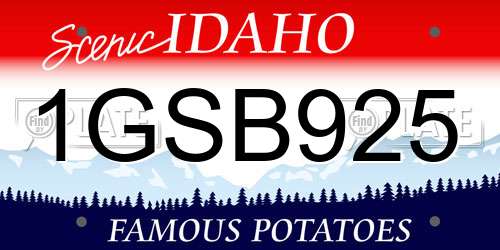 1GSB925 Idaho License Plate