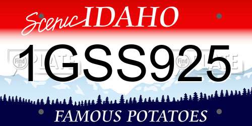 1GSS925 Idaho License Plate
