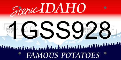 1GSS928 Idaho License Plate