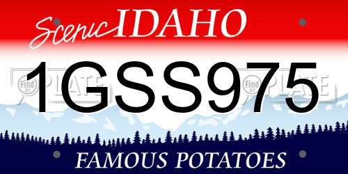 1GSS975 Idaho License Plate