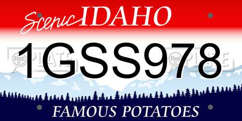 1GSS978 Idaho License Plate