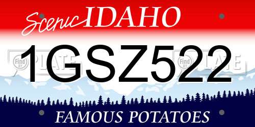 1GSZ522 Idaho License Plate