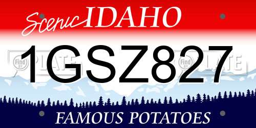 1GSZ827 Idaho License Plate