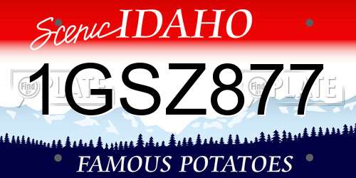 1GSZ877 Idaho License Plate