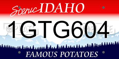 1GTG604 Idaho License Plate