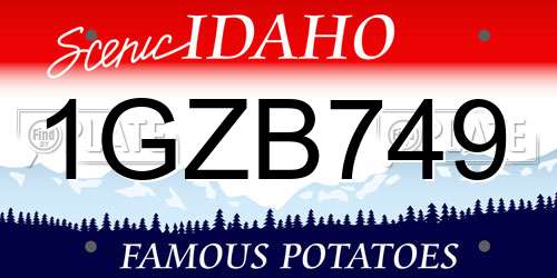 1GZB749 Idaho License Plate