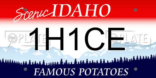 1H1CE Idaho License Plate