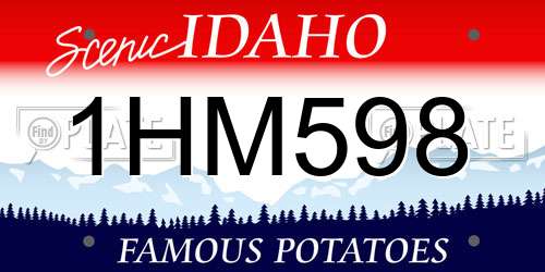 1HM598 Idaho License Plate