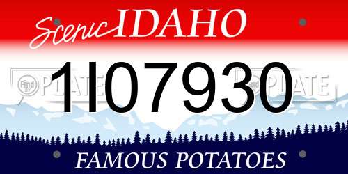 1I07930 Idaho License Plate