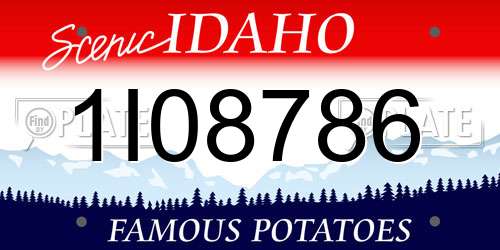 1I08786 Idaho License Plate