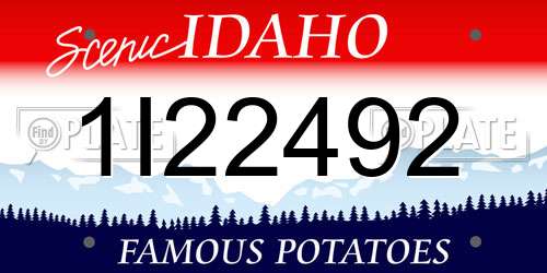 1I22492 Idaho License Plate