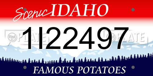1I22497 Idaho License Plate