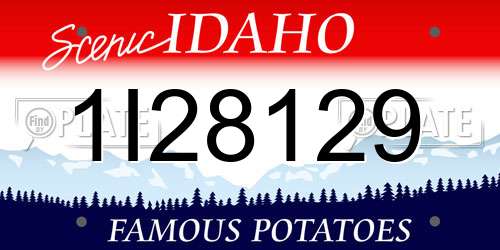 1I28129 Idaho License Plate