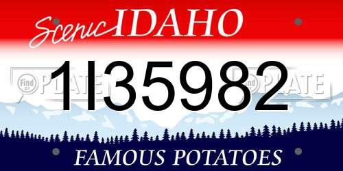1I35982 Idaho License Plate
