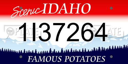 1I37264 Idaho License Plate