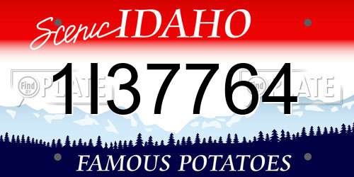 1I37764 Idaho License Plate