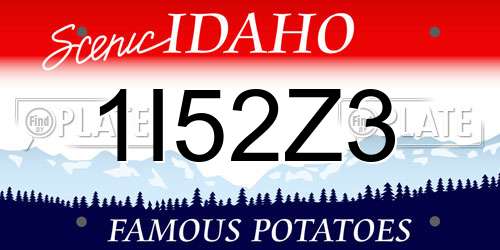 1I52Z3 Idaho License Plate