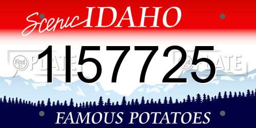 1I57725 Idaho License Plate