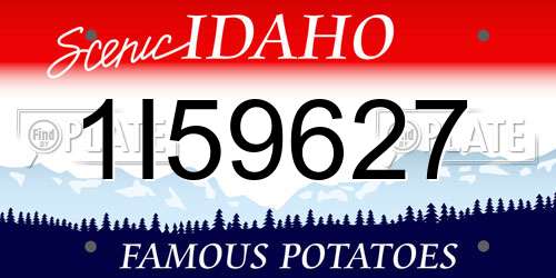 1I59627 Idaho License Plate
