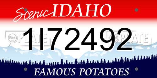 1I72492 Idaho License Plate
