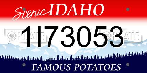 1I73053 Idaho License Plate