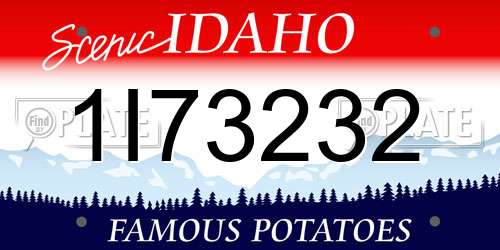 1I73232 Idaho License Plate