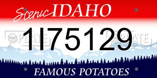 1I75129 Idaho License Plate