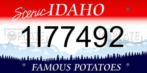 1I77492 Idaho License Plate